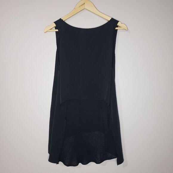 🦋3/$25 Space Style Concept Medium Black Sleeveless Mesh Layered Top - Picture 7 of 11